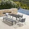 Armen Living Koala Calica and Camino 6 Piece Outdoor Dining Set with Dark Eucalyptus Wood 840254333802 - alternate 9